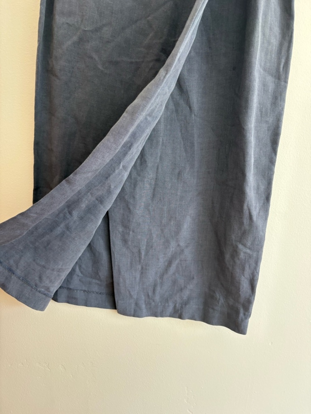 Vintage Ports International Linen Blend Pencil Midi Skirt Blue Lagenlook Office - Picture 4 of 9